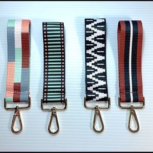 1 Nylon Webbing Wristband for Keychain or Wallet Golden Snap Clip - U Pick Color